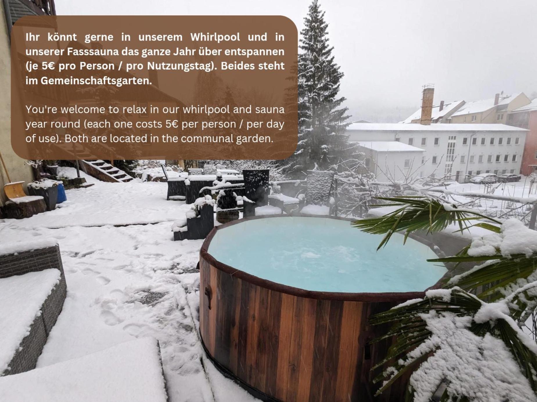 F2 - Urlaubsmagie Sauna, Whirlpool, Pool & Garten Sebnitz
